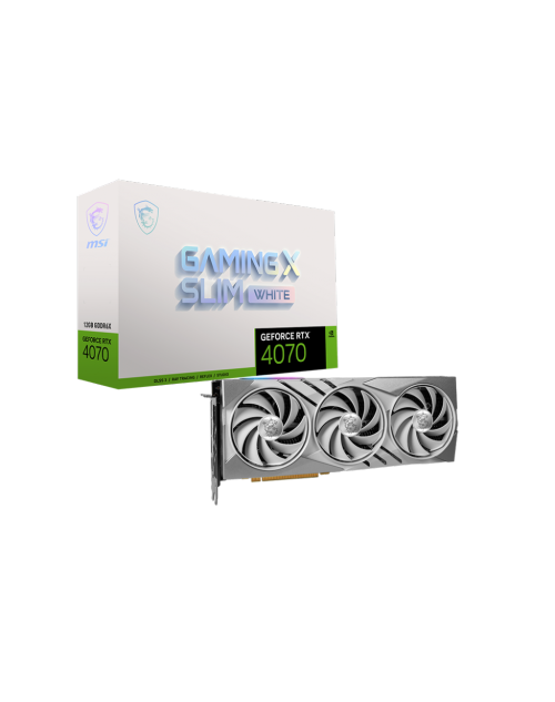 MSI Geforce RTX 4070 Gaming X 12GB GDDR6X SLIM White Graphics Card
